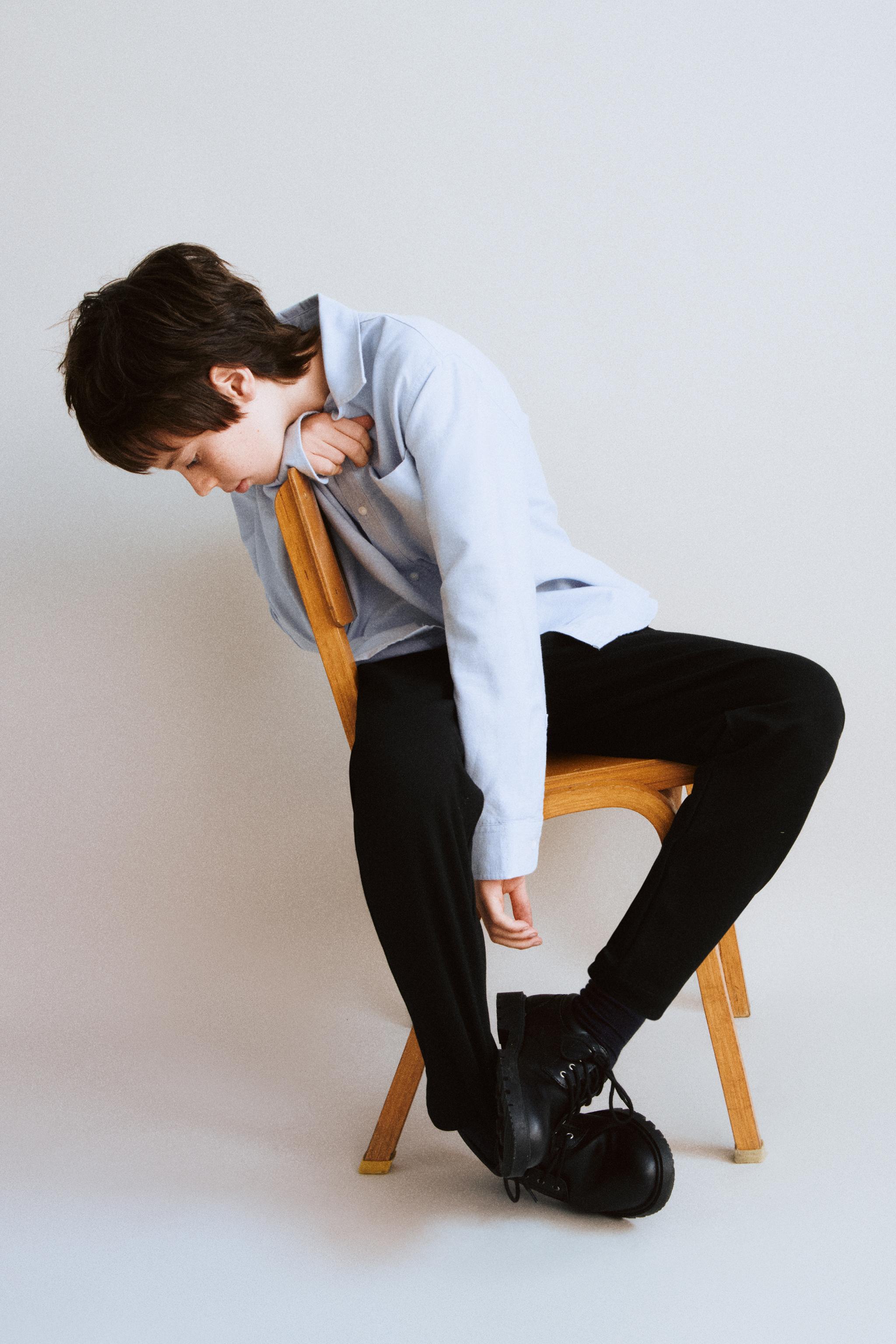 RIBBED WAIST STRAIGHT LEG PANTS
